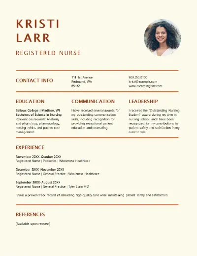 Bold nursing resume